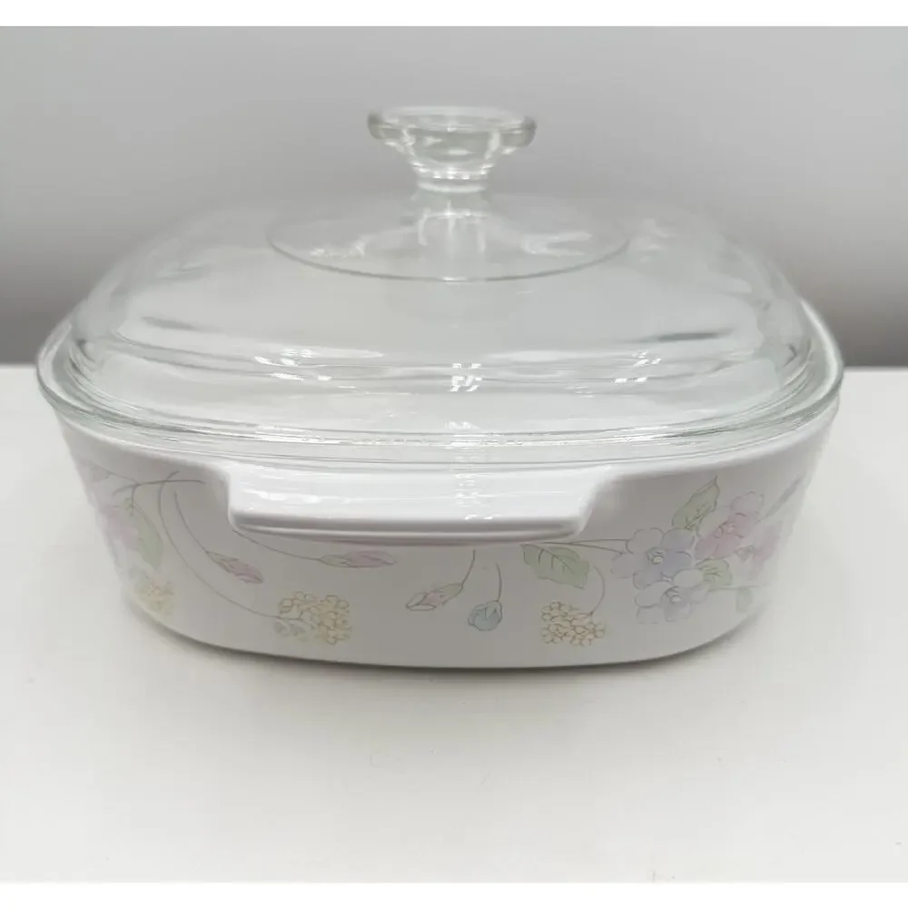 Corning Ware FLORAL PASTEL BOUQUET Casserole w/Lid‎ - 2.0 Qt A-2-B VGC